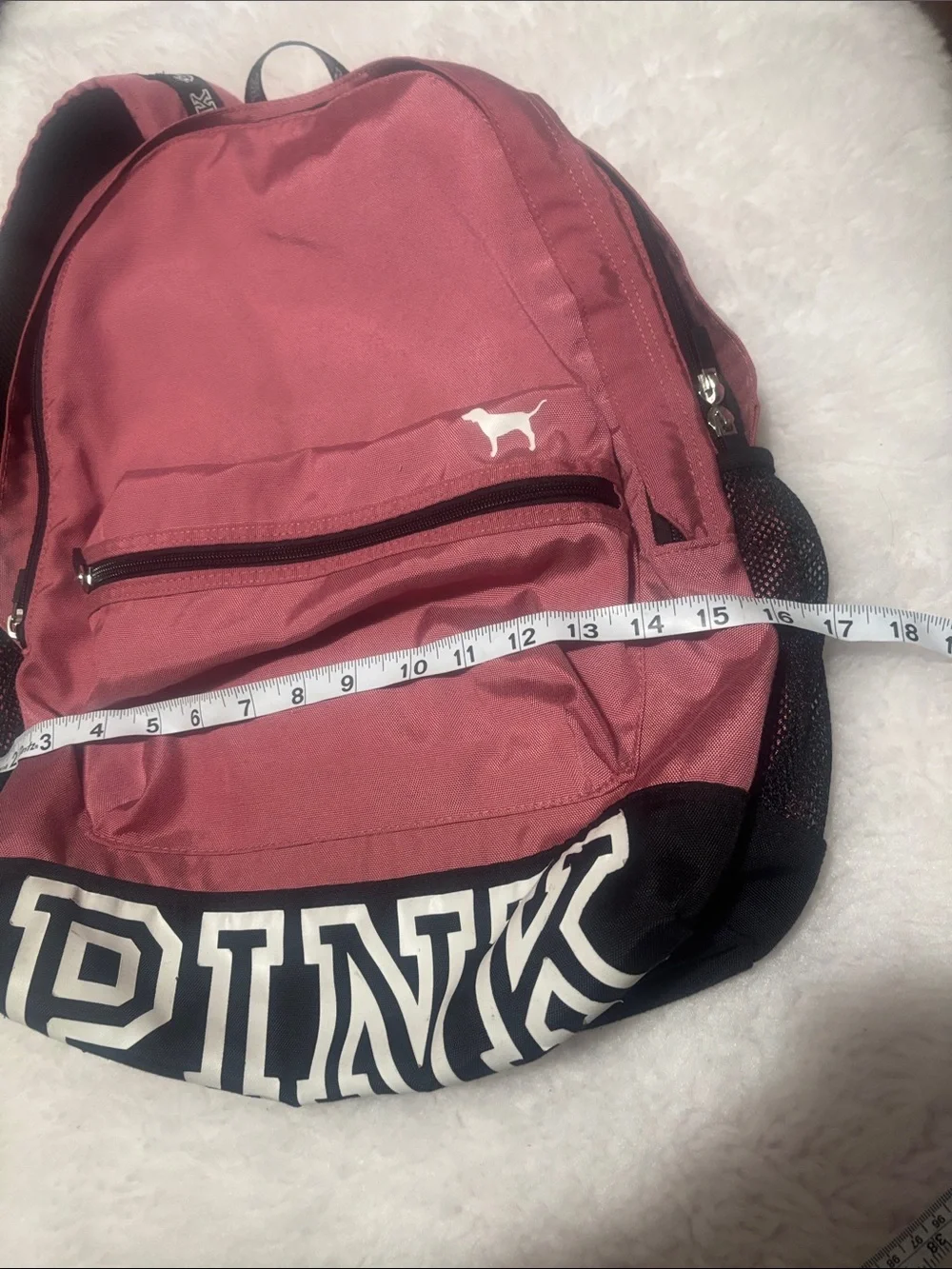 PINK Victoria's Secret Rose Pink & Black Logo Backpack
